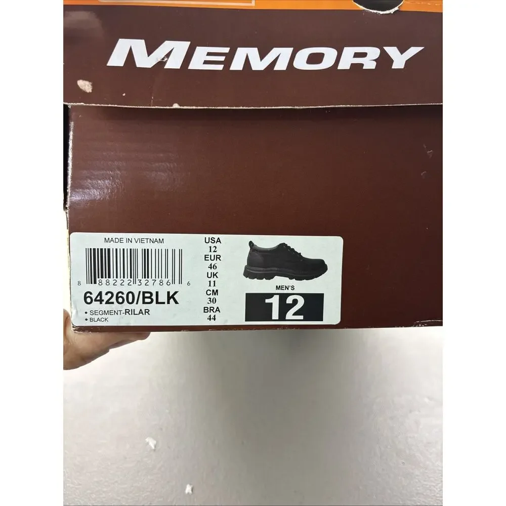 Skechers Relaxed Fit Memory Foam Black Leather Work Shoes Mens 12 SN 64260 - Picture 10 of 10